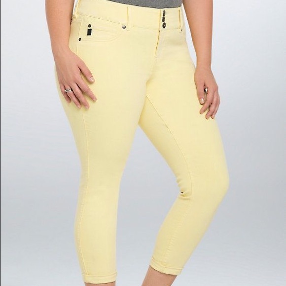 yellow plus size jeans